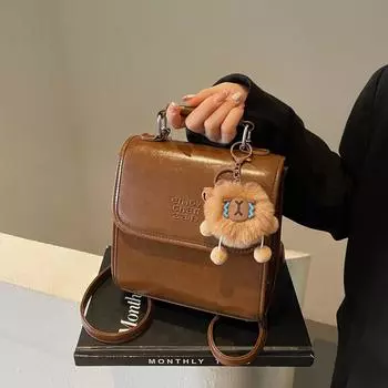 Premium retro travel backpack women s 2024 new fashion schoolbag college students go shopping hand carry backpack 20*8*20