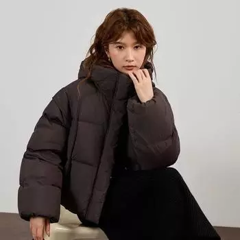 Premium sense 90 белый пуховик с капюшоном женский короткий 2024 зимняя утепленная куртка-пуховик для мужчин S бежевый