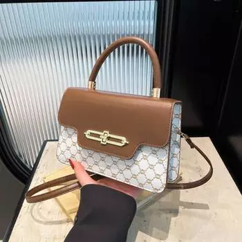 Premium sense bag women s 2025 spring and summer new sense fashion shoulder crossbody contrasting color small square bag 2025 women s bag чёрный