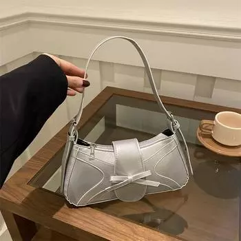 Premium sense baguette armpit bag women 2025 new fashion trendy locomotive bag fashion shoulder messenger bag чёрный