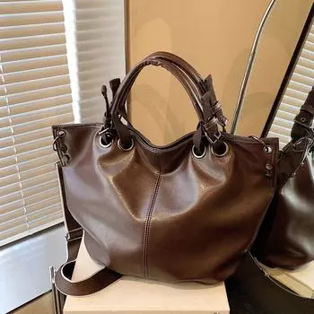 Premium Sense Большая вместительная мягкая кожаная сумка женская осенняя сумка-мессенджер для отдыха сумка через плечо для поездок на работу коричневый