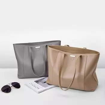 Premium Sense Большая вместительная сумка, женская модная сумка-тоут для поездок на работу из натуральной кожи, сумка через плечо для женщин темно-серого