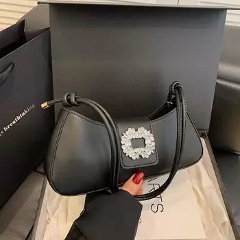 Premium sense diamond-encrusted baguette underarm bag women s 2025 new fashion versatile handbag simple shoulder messenger bag