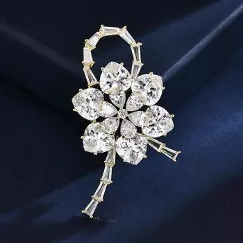 Premium Sense Heavy Industry блестящая брошь-цветок из циркония универсальные аксессуары для костюмов антибликовая брошь-булавка 14-каратное золото золотой