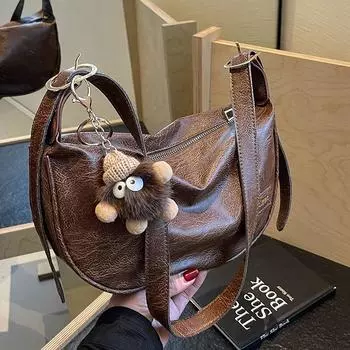 Премиум-сумка sense, женская, 2024, новая, широкополосная, сумка-мессенджер, женская, ретро, универсальная, одно плечо, сумка-пельмень, женская