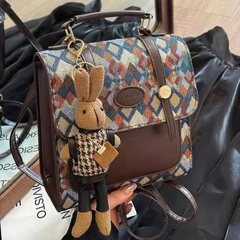 Premium Sense Niche Рюкзак Сумка Женская Модная Сумка-мессенджер Женская иностранная Стиль Универсальная Мода Одно Плечо Рука хаки