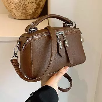 Premium Sense Niche Simple Retro Bag Женская модная сумка через плечо Повседневная маленькая сумка коричневый