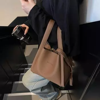 Premium Sense Портативная маленькая сумка женская портативная сумка для овощей универсальная сумка-мессенджер сумка-ведро маленькая сумка коричневый