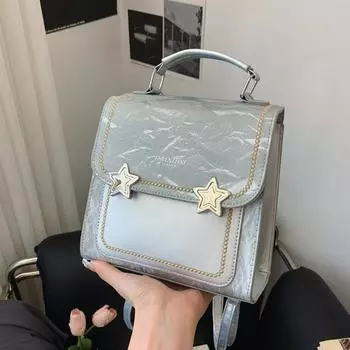 Premium sense small bag women s 2024 new versatile backpack portable Korean version of student fashion going out single shoulder oblique span bag чёрный