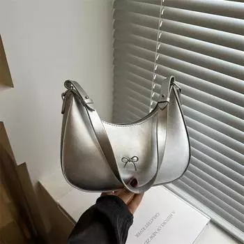 Premium sense super fire small bag women 2025 new versatile shoulder bag fashion underarm saddle bag small bag белый