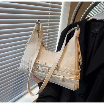 Premium small bag women s 2024 new popular versatile messenger bag fashion casual shoulder armpit bag чёрный