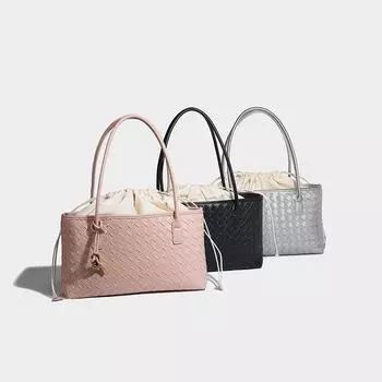 Премиум-смысл, чистая ручная работа, портативная сумка 2024 года, новая модная универсальная корзина для овощей, модная сумка на одно плечо чёрный