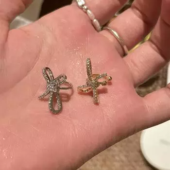 Премиум-смысл, нишевые клипсы-бантики, женские, легкие, роскошные, темпераментные, без проколов ушей, клипсы-косточки для ушей, новые серьги из циркония copper