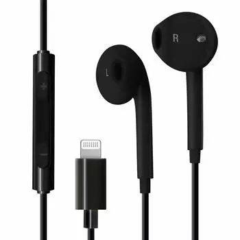 Premium Style Lightning Connector Stereo Earphones Black PG-SHE6BK1