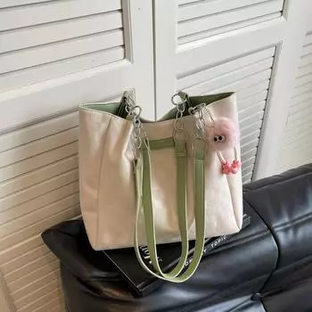 Премиум-сумка на одно плечо, большая женская сумка 2025 года, новая простая сумка большой вместимости, студенческая сумка для занятий в колледже синий