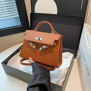 Премиум-сумка с замком для женщин, универсальная сумка через плечо для поездок на работу, сумка-мессенджер Tide 21*6*15 коричневый