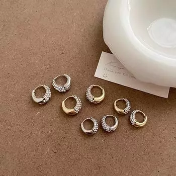 Премиум Супер Флэш Циркон Круглая Пряжка Серьги Женские Легкие Роскошные Элегантные Темпераментные Нежные Модные Простые Универсальные Серьги Серьги