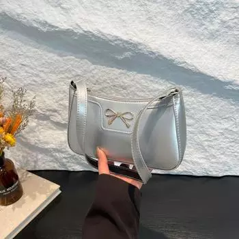 Премиум текстура универсальная маленькая сумка подмышкой женская сумка 2025 новая модная и простая портативная сумка через плечо сумка-багет чёрный