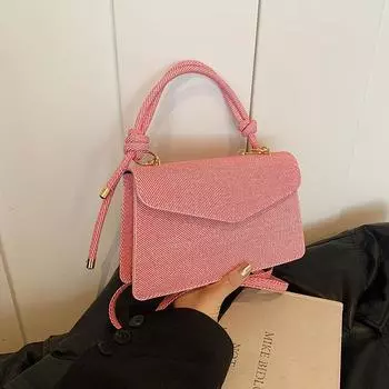 Премиальная фактурная сумка женская летняя 2024 года, новая модная контрастная цветная портативная маленькая квадратная сумка женская универсальная сумка через плечо белый