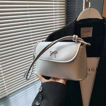 Premium textured bag women s 2025 versatile messenger bag fashionable shoulder underarm square bag чёрный