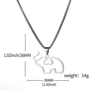 Премиум титановая сталь слоненок кулон жемчужное ожерелье из нержавеющей стали ювелирные изделия премиум простые аксессуары