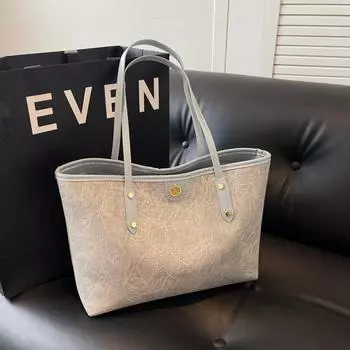Premium Tote Bag Women s Large Capacity Bag Women s 2024 New Fashion Shoulder Bag Summer Commuter Handbag чёрный