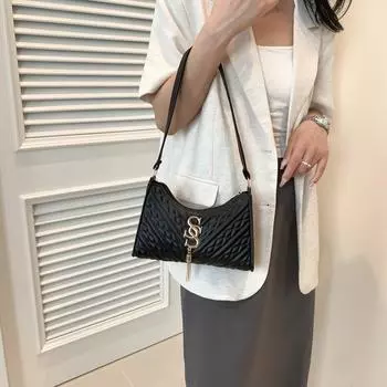 Premium underarm bag New plaid tassel shoulder bag Versatile versatile portable women s bag белый