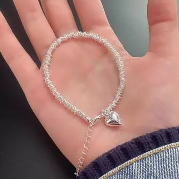 Премиум универсальный браслет женский персонализированный любовь уникальный подарок свет роскошь серебряный цвет круг мода ручная работа струна серебряный