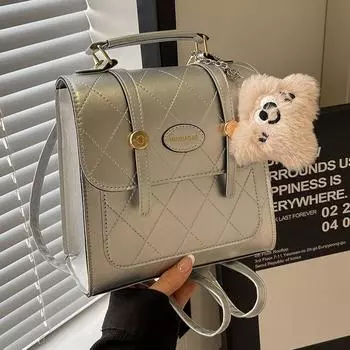 Премиум женская сумка женская летняя новинка 2024 года рюкзак с бриллиантами премиум текстура сумка через плечо чёрный