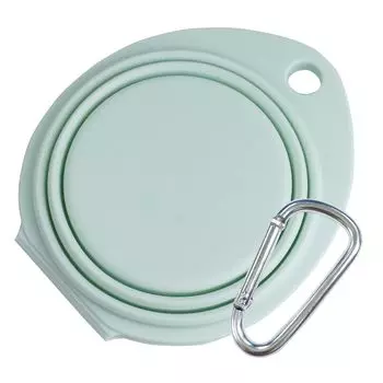 prendre Double Bowl Pet Folding Food Bowl with Ring Silicone Water Drinking Walking Pet Bowl Overnight Going Out Bowl Water Supply Silicone Bowl Tray