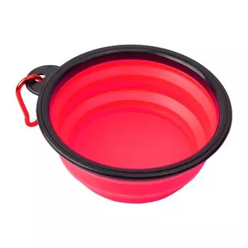 prendre Pet Bowl Складная с кольцом силиконовая миска для питья воды для собак, миска для корма на прогулке, миска для ночной вылазки, запас воды, силиконовая миска, поднос, бутылка для воды