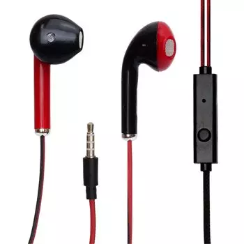 prendre with remote color In-ear earphones, wired, built-in microphone, control, smartphone, music, calling, tablet, 2-tone (black red)
