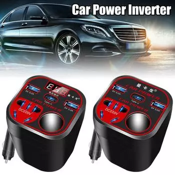 Преобразователь 2 В/24 В в 220 В, автомобильный инвертор, зарядное устройство Type-C, разъем 3,1 А, автомобильный преобразователь питания с прикуривателем
