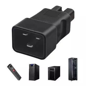 Преобразователь адаптера питания IEC320 C20 в C15 16A, сверхмощный разъем электропитания из ПВХ для центров обработки данных