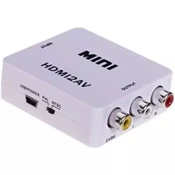 Преобразователь AV в HDMI 1080P Mini RCA Composite CVBS AV в HDMI Видео Аудио Преобразователь Адаптер Поддержка PAL/NTSC 6.6*5.5*2cm белый