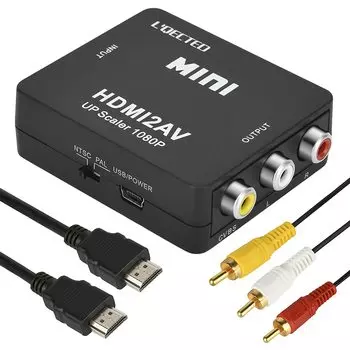 Преобразователь HDMI в RCA Преобразователь HDMI в AV Композитный выход HDMI в RCA 1080P Аудиовыход Адаптер преобразователя HDMI в аналоговый, совместимый с PS3