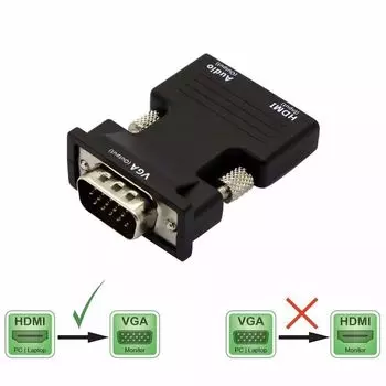 Преобразователь HDMI в VGA, адаптер высокой четкости, компьютерный монитор, проектор, кабель для приставки со звуком