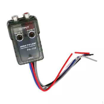 Преобразователь импеданса динамика от высокого к низкому Адаптер аудиосигнала Проводка автомобильного усилителя