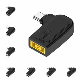 Преобразователь постоянного тока в тип C PD 100 Вт, разъем USB C 5,5X2,5 7,4X0,6 для домашнего офиса Lenovo/HP/Dell