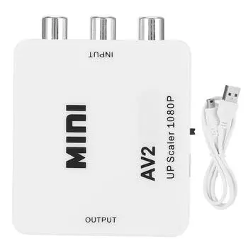 Преобразователь высокой четкости AV в HDMI, преобразователь RCA в HDMI AV2HDMI, белый