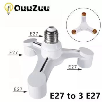 Преобразователи держателей ламп E27–3 E27, цоколь для светодиодных лампочек от 1 до 3, адаптер-сплиттер, кронштейн для лампочки E27