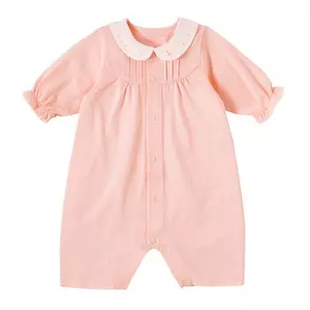 Preole Front Made in Birth Baby Pink [MIKI HOUSE] Комбинезон, Открытие, Воротник, Однотонный, Япония, Мальчики, Девочки, Новорожденные, Подготовка, Одежда, 42-1201-684, розовый
