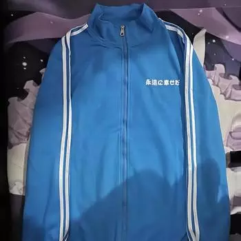 Преппи Стиль Синие Толстовки с Длинным Рукавом на Молнии Пальто Воротник-стойка Повседневные Топы Y2k Мода Японские Толстовки Женская Одежда S синий