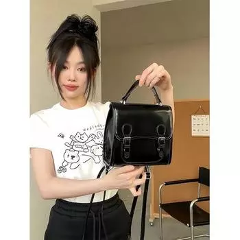 Preppy Commuter Black Backpack Women s Bag 2025 New Summer High-Grade Light Luxury Niche Design Backpack Black