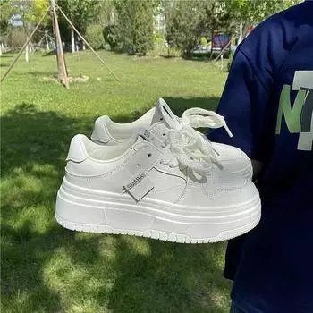 Preppy Style Big Head Shoes Women s Platform Sports Women s Shoes Low Top New Ins Casual All-Match White Shoes 35 белый