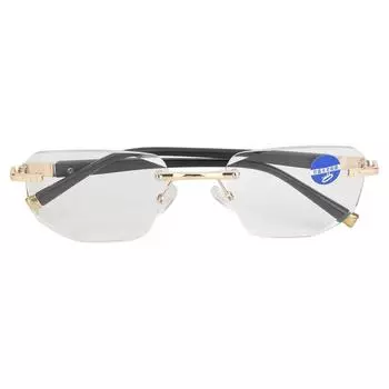 Пресбиопические очки с блокировкой синего света для мужчин, без оправы, линзы высокой четкости для пожилых людей +200 Gold 200 золотой