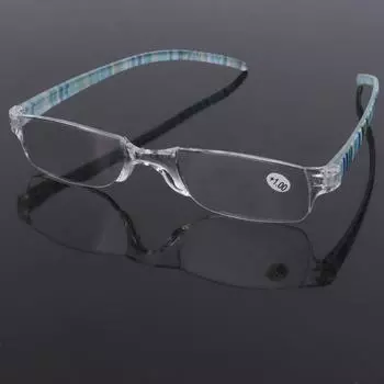 Пресбиопия 1.0 - 4.0 Модные полосатые очки Очки из смолы Прозрачные линзы Унисекс Чтение Ручная работа +2.0 фиолетовый