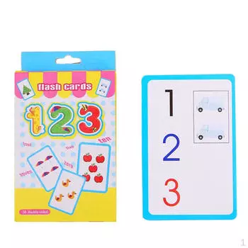 Карточки для обучения детей дошкольного возраста с цифрами и картинками, 36 шт./набор, двухсторонние