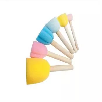 Дошкольная живопись, печать, граффити, губчатая кисть, креативная губчатая кисть, красочные мини-штампы-губки в форме цветка, 5pcs