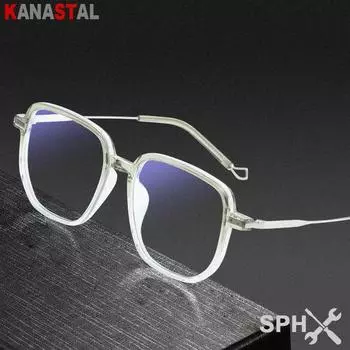 Prescription Reading Glasses Women Blue Light Blocking Lenses Myopia Eyewear Men Computer TR90 Metal Gradient Eyeglasses Frame Anti blue 0
